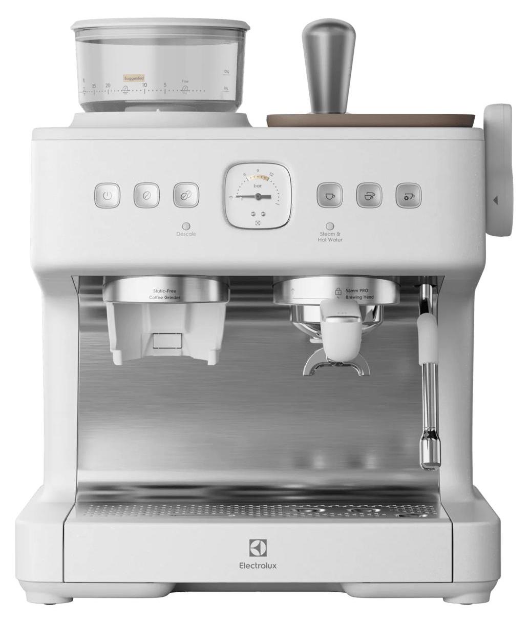Electrolux E8EC1-8SW, Espressomaschine, 3 l, Kaffeebohnen, Eingebautes Mahlwerk, Weiß