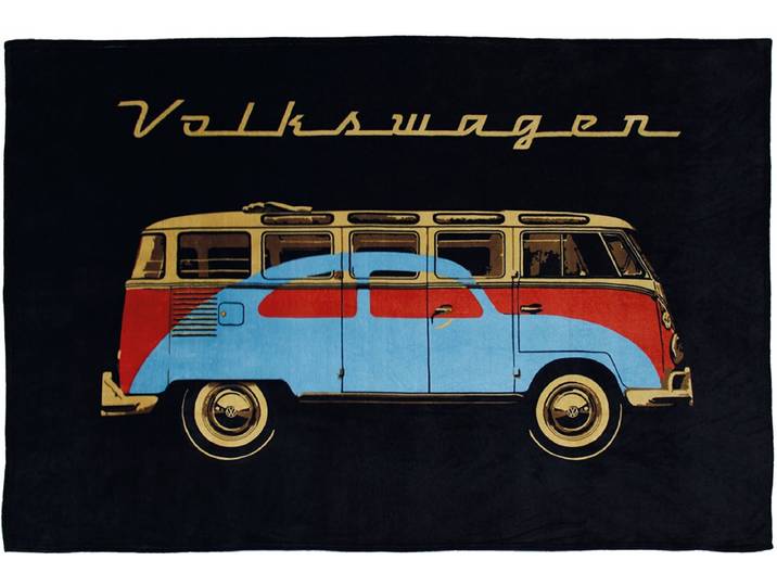 BRISA VW Collection - Volkswagen T1 Bulli Bus zachte fleece deken\, knuffeldeken (150x200cm)