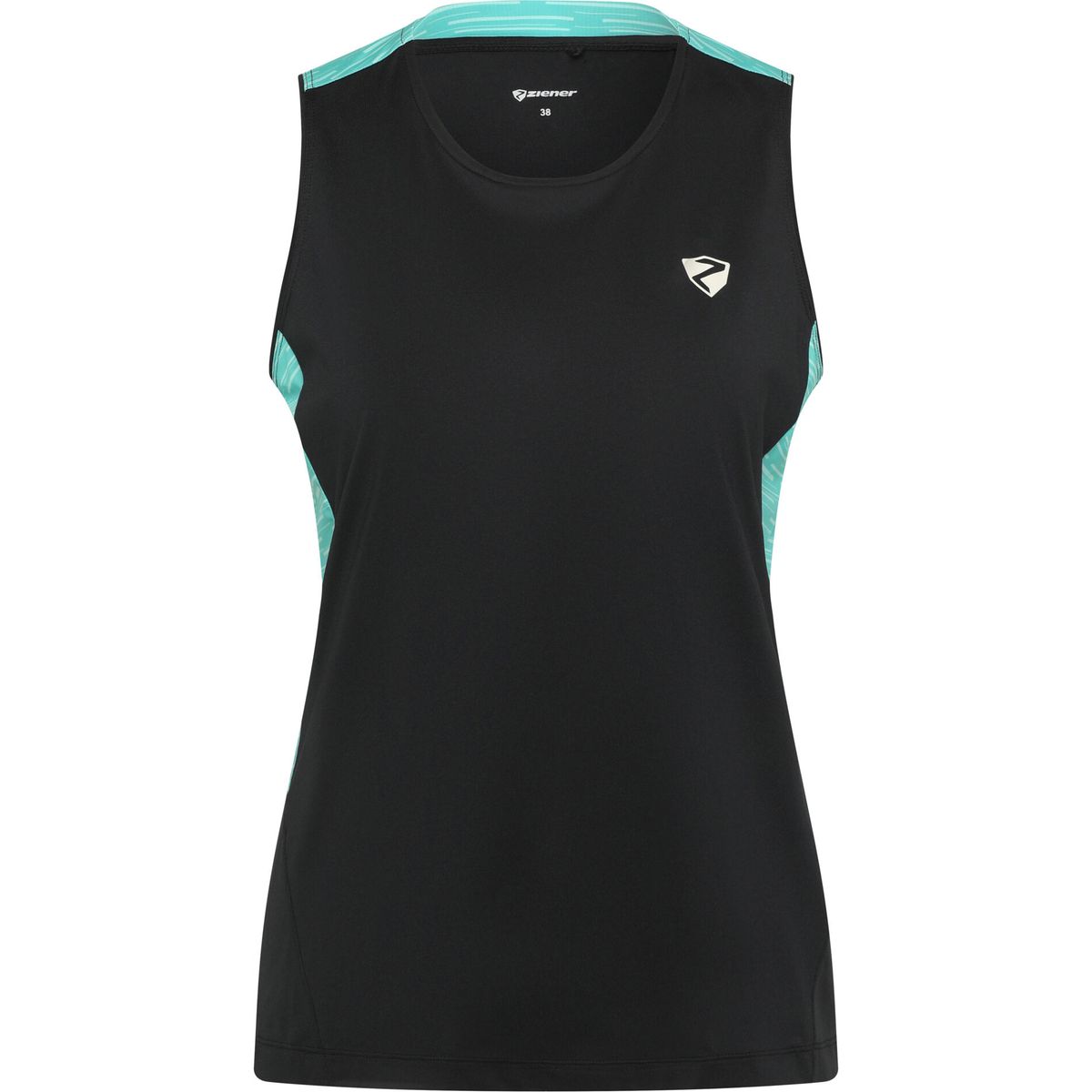 Ziener Narzissa-z Shirt Lady black.tropical teal (12485) 34 433006-12485-34