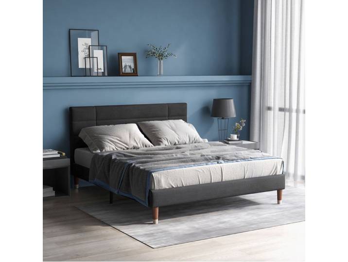 Doppelbett polsterbett 140x200cm avec coffre et sommier à lattes cadre rembourré confortable avec matelas à ressorts