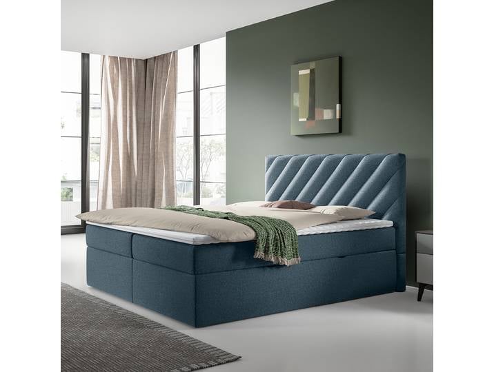 Boxbett Wilmers 180 x 200cm Flachgewebe Tora Blau