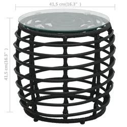 vidaXL 3-tlg. Bistro-Set Poly Rattan Eiche : Ausführung - Model 2, Farbe - Schwarz