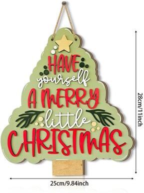 Uplift Treasures Rustic Wooden Christmas Bell Tree Hanging Ornament mn 55309 28 25 2pcs