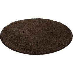 HOCHFLORTEPPICH RHEIN, einfarbig, aus Polypropylen, Braun, Ø 200 cm