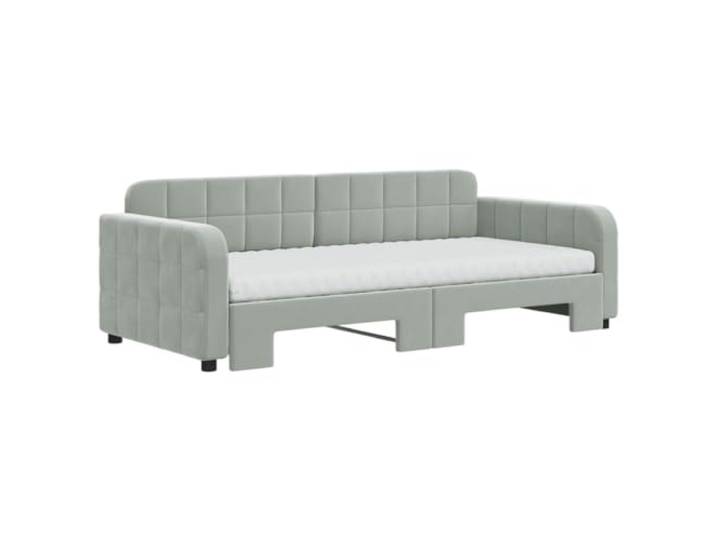 KTHLBRH Bettgestell Eiche Schwarz 90 x 190 cm, Spanplatte 6 Fächer, Lattenrost aus Sperrholz, für Gäste
