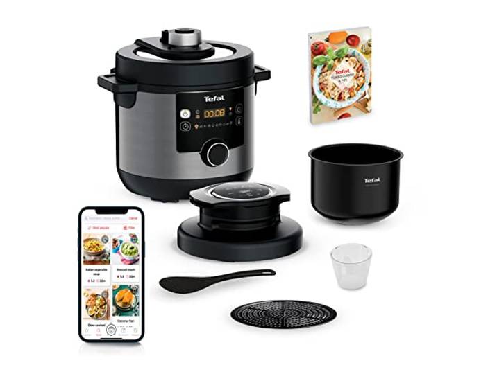 Tefal CY7788 Turbo Cuisine & Fry Multikocher, Schnellkochtopf & Heißluftfritteuse, 14 automatische Kochprogramme, Extra Crisp Deckel, vielseitig, 7,6 L Kapazität, inkl. Rezeptheft & Rezepte-App