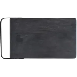 Chic Antique Laon Tapasbrett Mangoholz mit Eisen Henkel, 38 x 20 x 1,5 cm, kohle