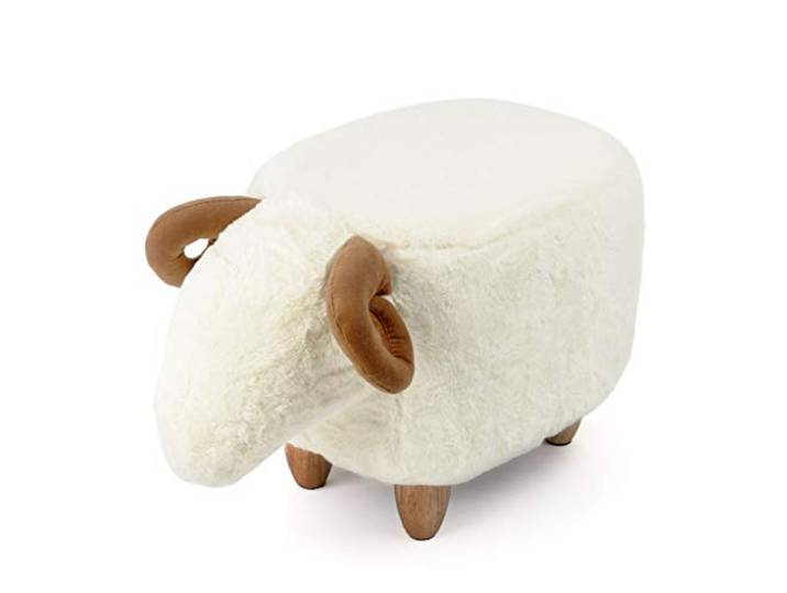 balvi Le Mouton Hocker Farbe Weiß In Form eine Schafs Polyester/Holz