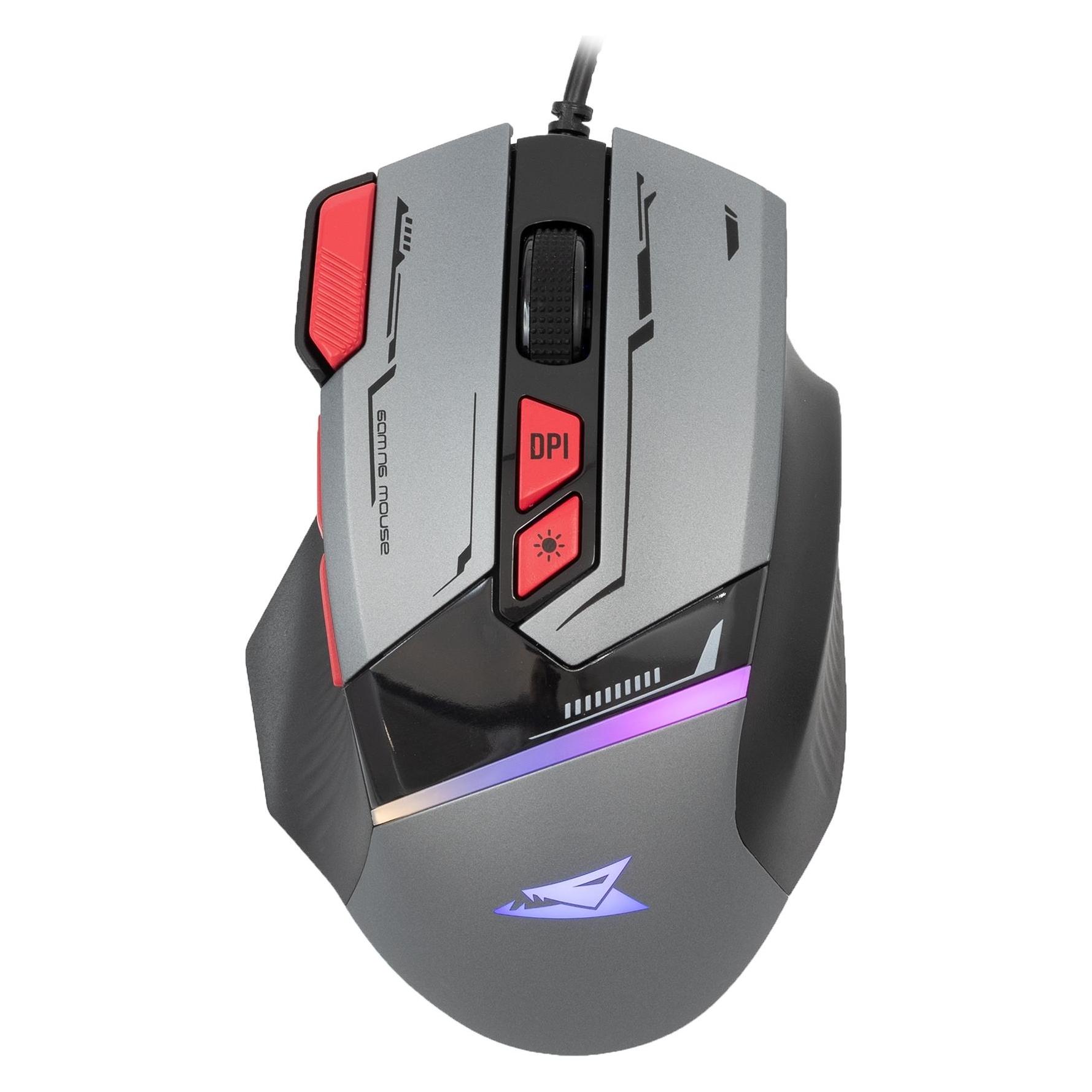 Baracuda Gaming Mouse MANTA, 8D, 12800 dpi, Grey (BGM-047) (Kabelgebunden) (MANTA-G)