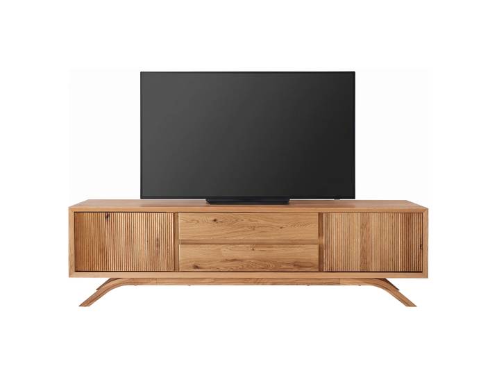 Massives TV-Lowboard Massivholz Wildeiche, geölt Holz/Braun 180cm