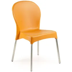 Dmora Linder - Outdoor-Stuhl, Orange, ein Stuhl Made in Italy