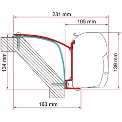 Fiamma Kit Laika Ecovip 07 Markisenadapter für Fiamma F45