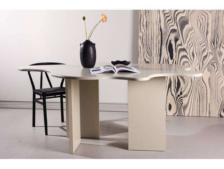 Esstisch Lumière – mit einzigartiger Tischplatte - Beige - Luxusbetten24
