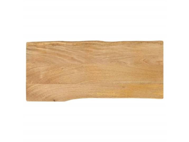 Keeushr Tischplatte Massivholz Mango 100x40x3,8 cm Baumkante, Rustikale Naturkante, Vielseitig Kombinierbar, Leichte Reinigung