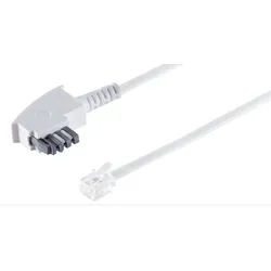 Telefon-Anschlusskabel-TAE N-Stecker > Western-Stecker 6/4 weiß 3,0m