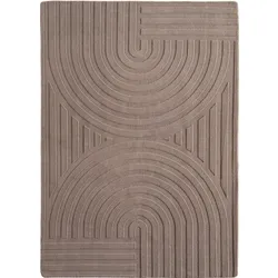 Carpetsale24 Boho Teppich 140 x 200 cm Beige, Weicher Skandinavischer Kurzflor, 3D-Effekt, Waschbar & Pflegeleicht, für Wohnzimmer oder Schlafzimmer