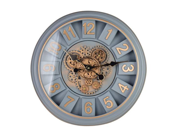 Mondex Wanduhr Ramsey Grau 45/7/45 cm Kunstoff, Kunststoff, 45x45x7 cm, Dekoration, Uhren, Wanduhren