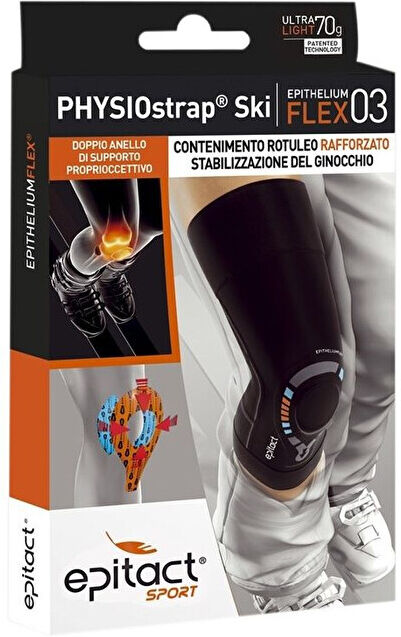 GR FARMA Srl Epitact Sport - Ginocchiera contenimento rotuleo rafforzato stabilizzazione Taglia XS