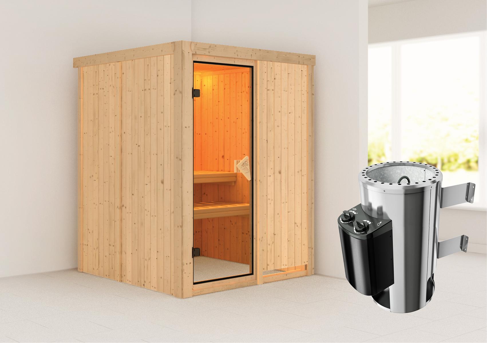 KARIBUHOLZT MH Minja Front 3,6kW int.Strg bronzierte Ganzglastür 08288693