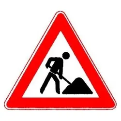 Magni, Sicherheitskennzeichnung, VKZ.123 Dreieck 900mm Baustelle RAL-Gütezeichen Folie RA1