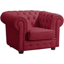 SESSEL Kalea Bezug pigmentiertes Nappaleder Buche nussbaum dunkel / rot