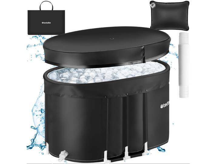 Eisbadewanne Espoo, 3-fach Isolierung, Aluminiumgestell - schwarz
