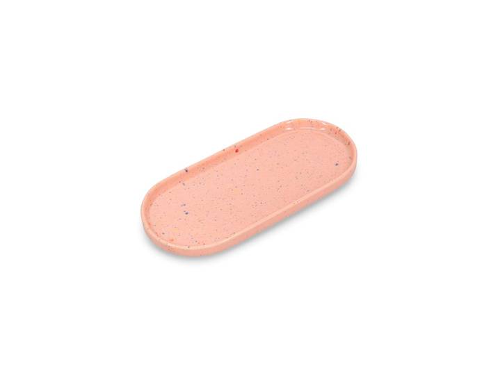 Lot de 4 plats de service rose en porcelaine 28,5x10cm