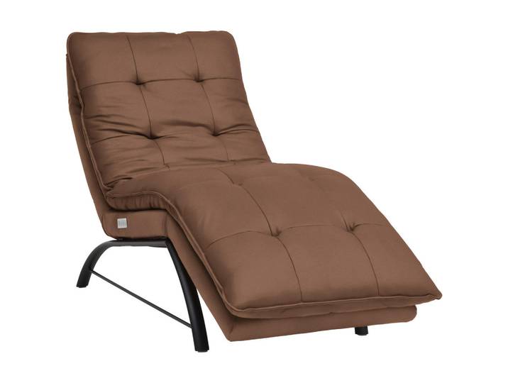 Chilliano Liege, Braun, Metall, Echtleder, Longlife-Leder, Vintage-Leder, 1-Sitzer, 75x91x170 cm, Goldenes M, Emas, Dgm, Lederauswahl, Stoffauswahl, Wohnzimmer, Sessel, Relaxliegen