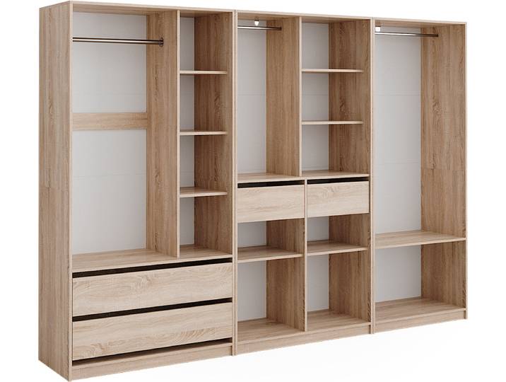 Armoire à vêtements Vicco Elmo Sonoma 280x200cm Lot de 3\, Model 50208