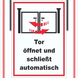 HB-Druck Tor öffnet und schließt automatisch Aufkleber A4 (210x297mm)