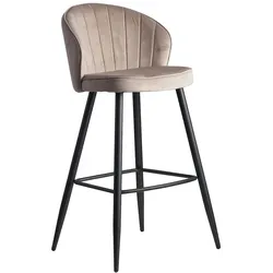 FineBuy Barhocker Samt Barstuhl Design Tresenhocker mit Lehne Stoff Hocker 110kg