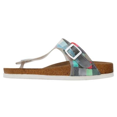 Zehentrenner DOGO "Lila Zehentrenner Planty Damen Sandalen, Lila Zehentrenner", Damen, Gr. 37, ungefüttert, Normalschaft, bunt (mehrfarbig), Lederimitat, Schuhe Zehentrenner, Handgefertigt