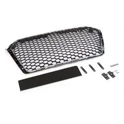 Sportgrill Frontgrill Kühlergrill Wabengrill Passend für Audi A4 B9 Grill ohne Emblem ab 2016- Chrom Schwarz
