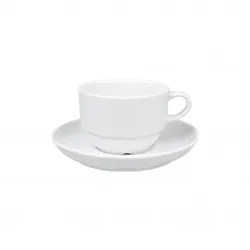 Delta Weißes Porzellan Kaffeetassen-Untertassen-Set, Güral, 12er-Pack (Tasse NICHT enthalten)