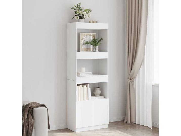 vidaXL Highboard, Highboard Weiß 63x33x180 cm Holzwerkstoff