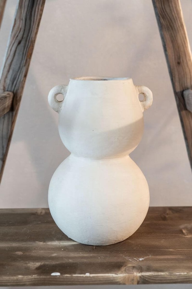 Tedi Decoratieve Terracotta Vaas - Ecru - Handgemaakt