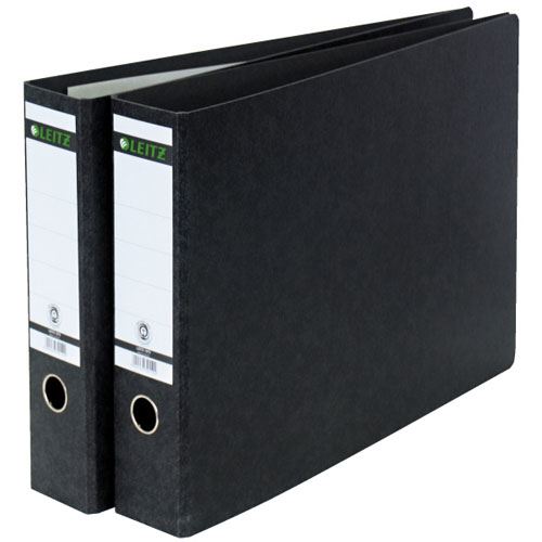 LEITZ 1073 Ordner schwarz marmoriert Karton 7,8 cm DIN A3 quer