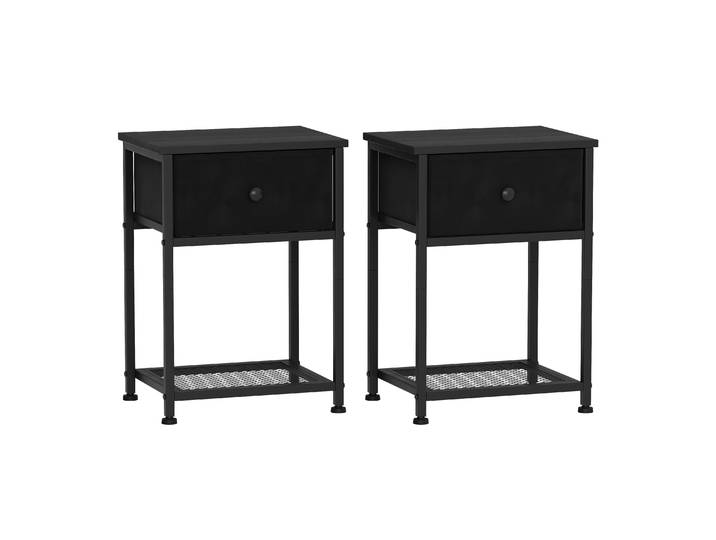 Nachttisch Metall ARCHIE 39 x 55 cm 2er Set schwarz