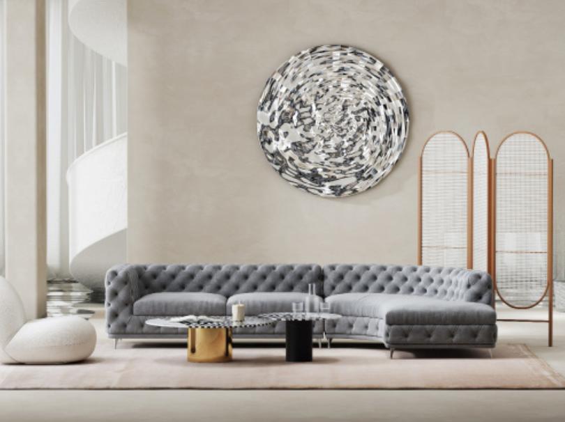 Chesterfield Sitz Design Couch Lounge Sofas Textil Ecksofa L-Form Wohnlandschaft