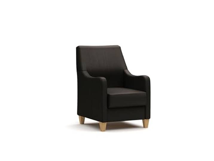 CAVADORE Leder-Sessel Palera / Landhaus-Sessel mit Federkern + massiven Holzfüßen / 70 x 93 x 75 / Leder Dunkelbraun