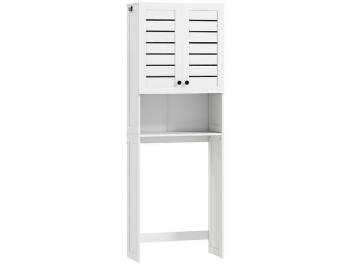 Meuble wc dessus de toilette/machine à laver étagères bois blanc
