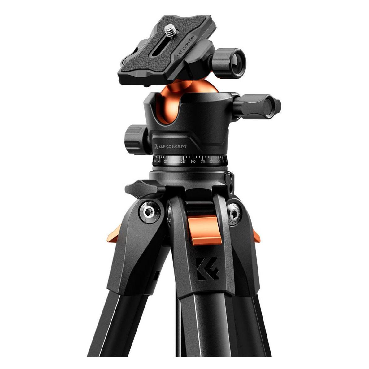 K&F Concept Statyw Foto Video 162cm 10kg Arca-swiss Głowica 3d K&f Do Telefonu Tabletu Aparatu / Kf09.170 (Metall) (KF09.170)