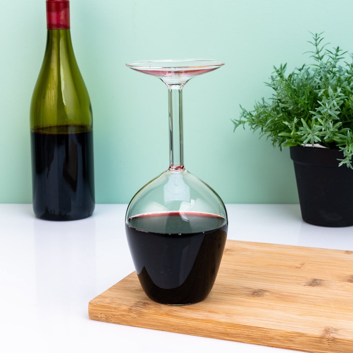 MikaMax Upsidedown Wijnglas – Omgekeerd wijnglas – 350 ml – Transparant