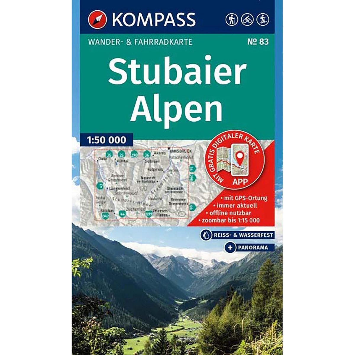 Kompass Verlag WK 83 Stubaier Alpen (Größe One Size, tuerkis)
