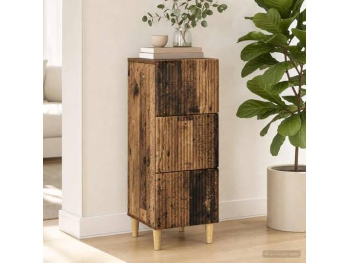KGHFDVB Schubladenschrank Holzwerkstoff 33 x 34,5 x 90 cm Vintage Design, Konische Beine, Mehrere Schubladen, Vielseitig Nutzbar, Pflegeleicht