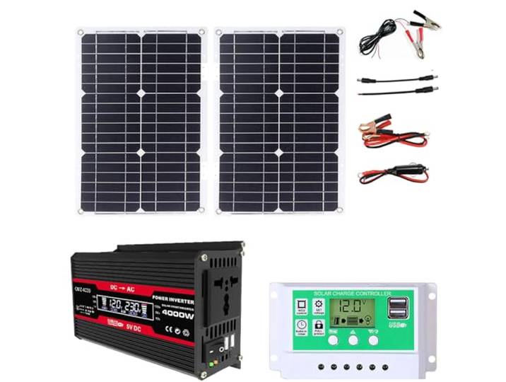4000-W-Off-Grid-Solarpanel-Kit mit 50-A-Controller for Wohnmobile und Camping(Black)