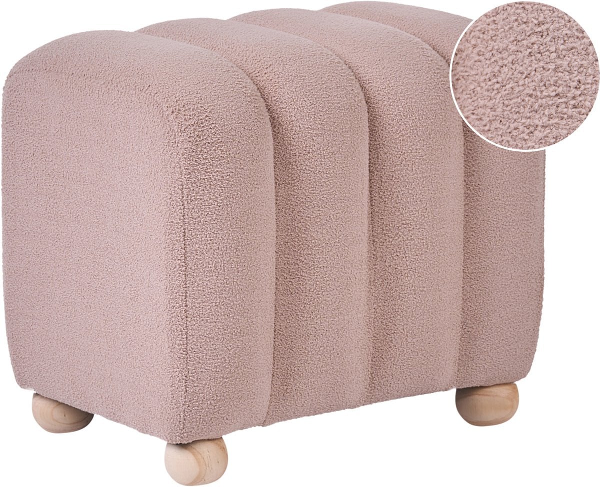 Beliani Poef Beige Bouclé