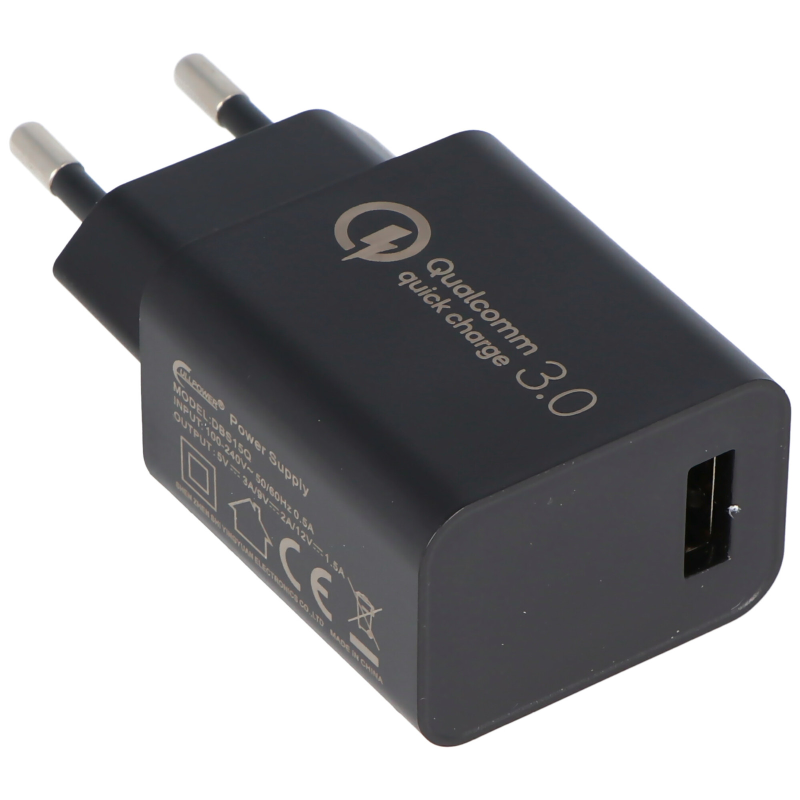 AccuCell DBS15Q Quick Charge 18W USB-oplader met QC3.0 technologie