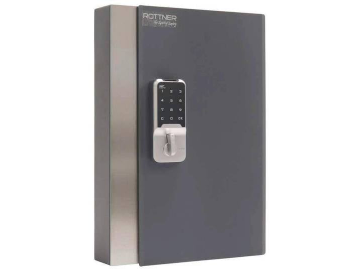 Rottner Schlüsselkasten KeyHome, Anthrazit, Metall, 26.5x38.5x6 cm, Elektronisches Schloss, Garderobe, Schlüsselkästen & Schlüsselboards