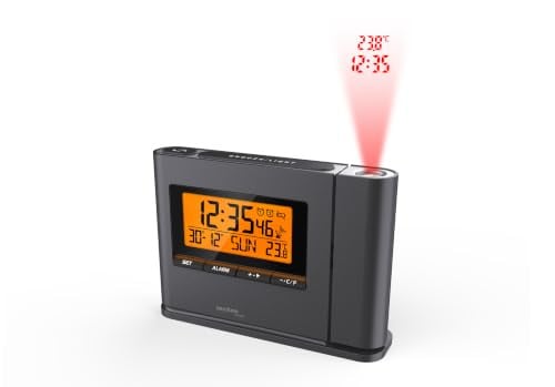 Techno Line WT 519 Projektiewekker met radio, binnentemperatuur- en datumweergave en adapter